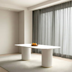 Minimal Table with Unified Pedestal Support