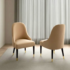 Beige Velvet Comfort Chair