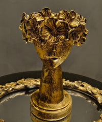 Golden Floral Bust Sculpture