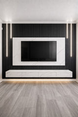 Black and White Wall with Console