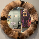Round Fur Mirror - Zeegalleria