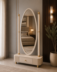 full-length oval dressing mirror
