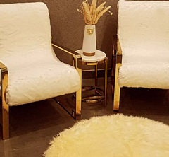 Luxury Gold Stainless Steel Living Room Chair Set