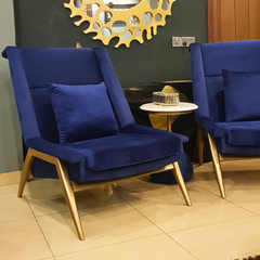 Accent lounge chair styled in a living room