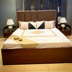 King Size Upholstered Bed Set with Dressing