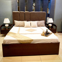 King Size Upholstered Bed Set with Dressing