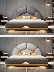 Modern rounded floating bed