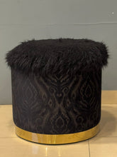 Black Fauxy Ottoman