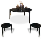 Minimalist Round Black Center Table Set