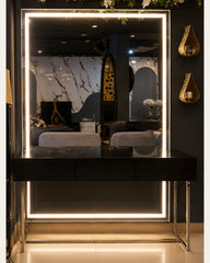 Full product view of Luma Frame illuminated vanity console by Z Galleria