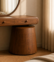 Tria Form tapered ash wood storage cabinet and drawer detail by Z Galleria