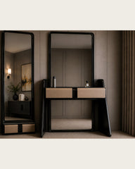 Vela Duo dressing vanity and matching floor mirror full set by Z Galleria