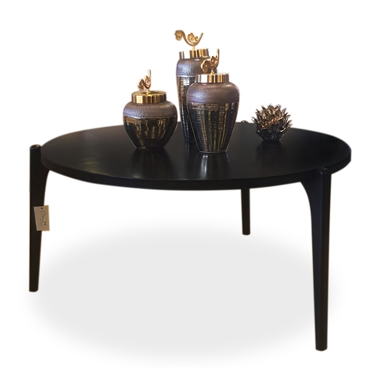 Minimalist Round Black Center Table Set — alternate product view 7