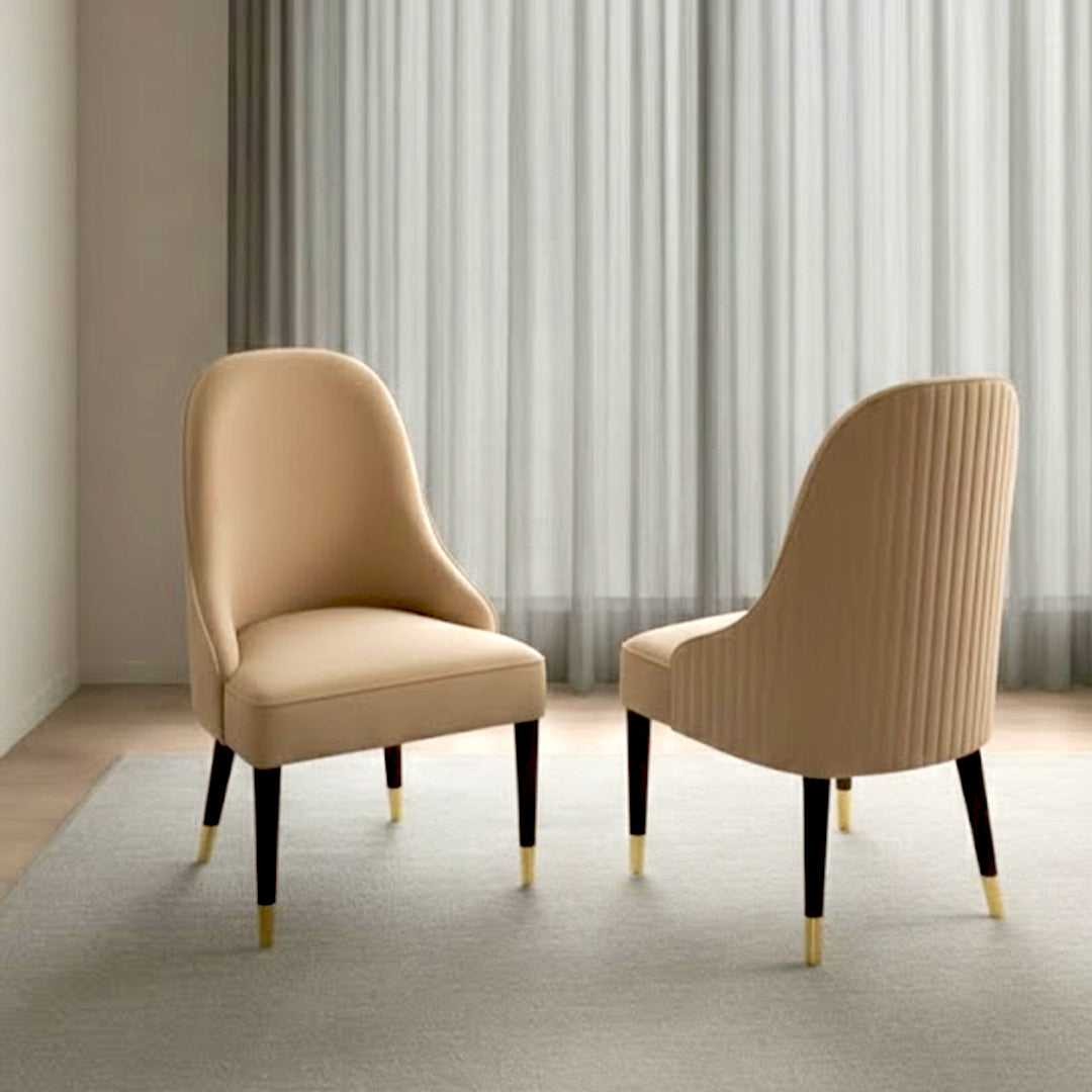 Beige Velvet Comfort Chair