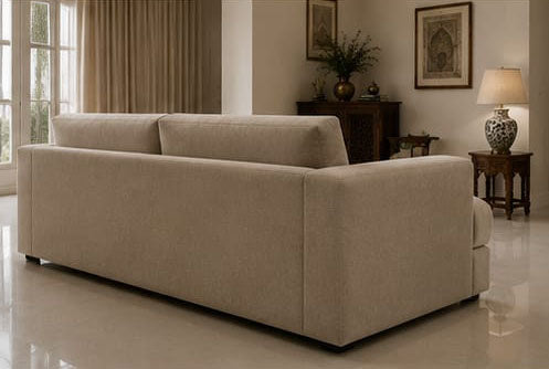 Minimalist Terra Sofa styled in a living room