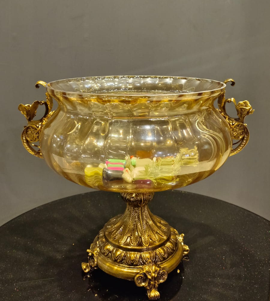 Golden Ornate Centerpiece Bowl by Z Galleria
