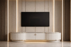 Luxury Panel Media Wall with Console