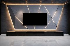 Luxury Geometric Wall with Console