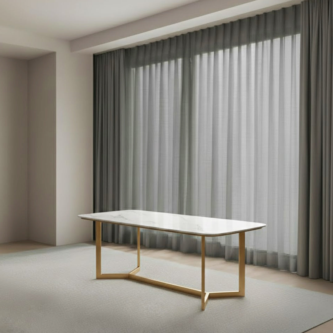 Refined Marble & Gold Dining Table by Z Galleria