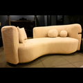 Semi-round cloud boucle sofa by Z Galleria