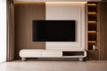 Sleek White Media Wall with Console by Z Galleria