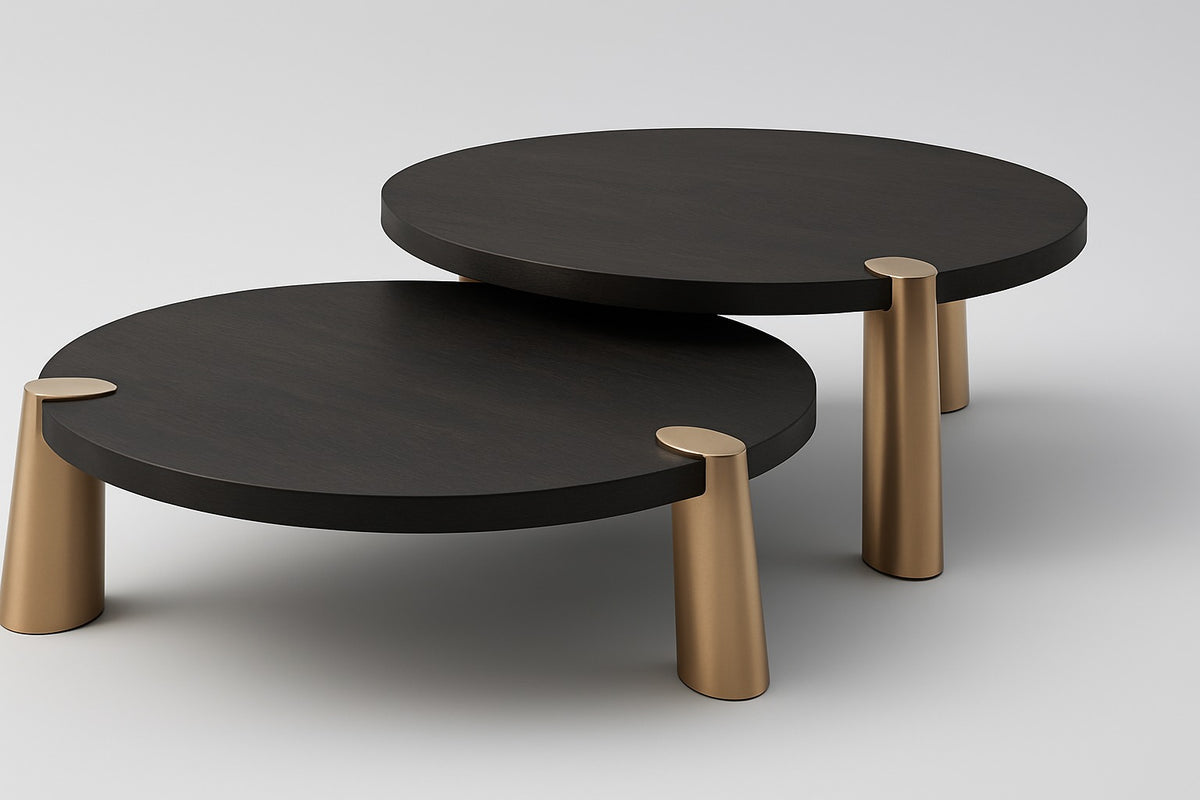 Luxury Black Finish Coffee Table Duo by Z Galleria