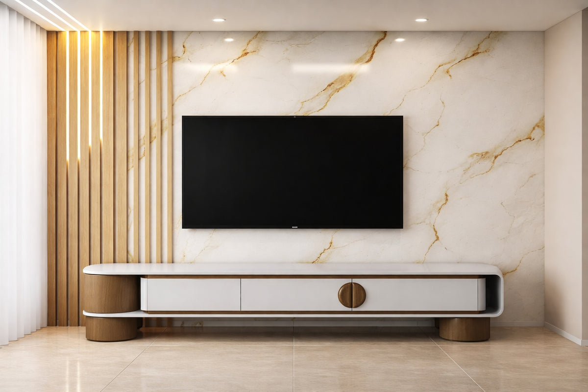 Elegant Wall Panel with Console by Z Galleria