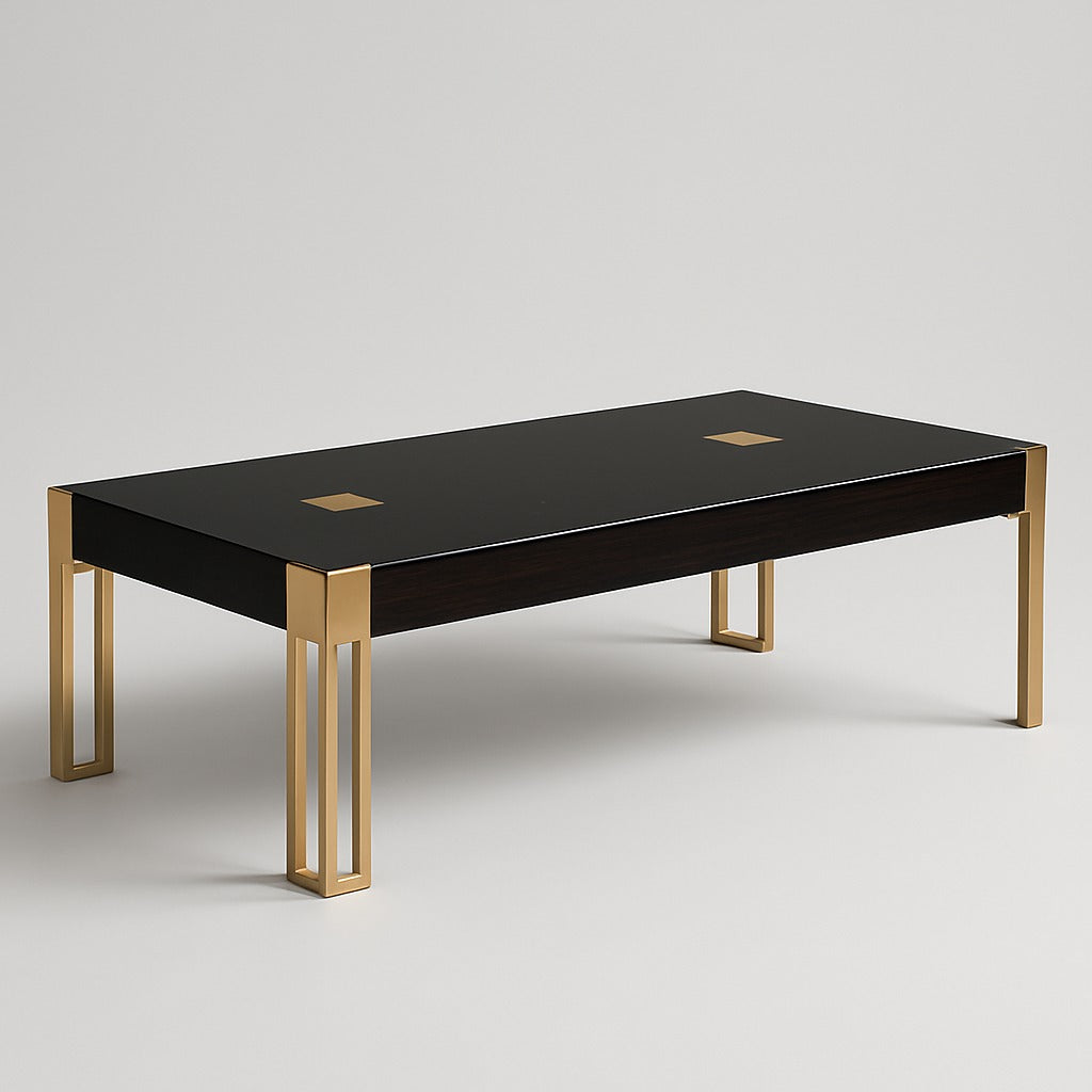 Sleek Black & Gold Centre Table