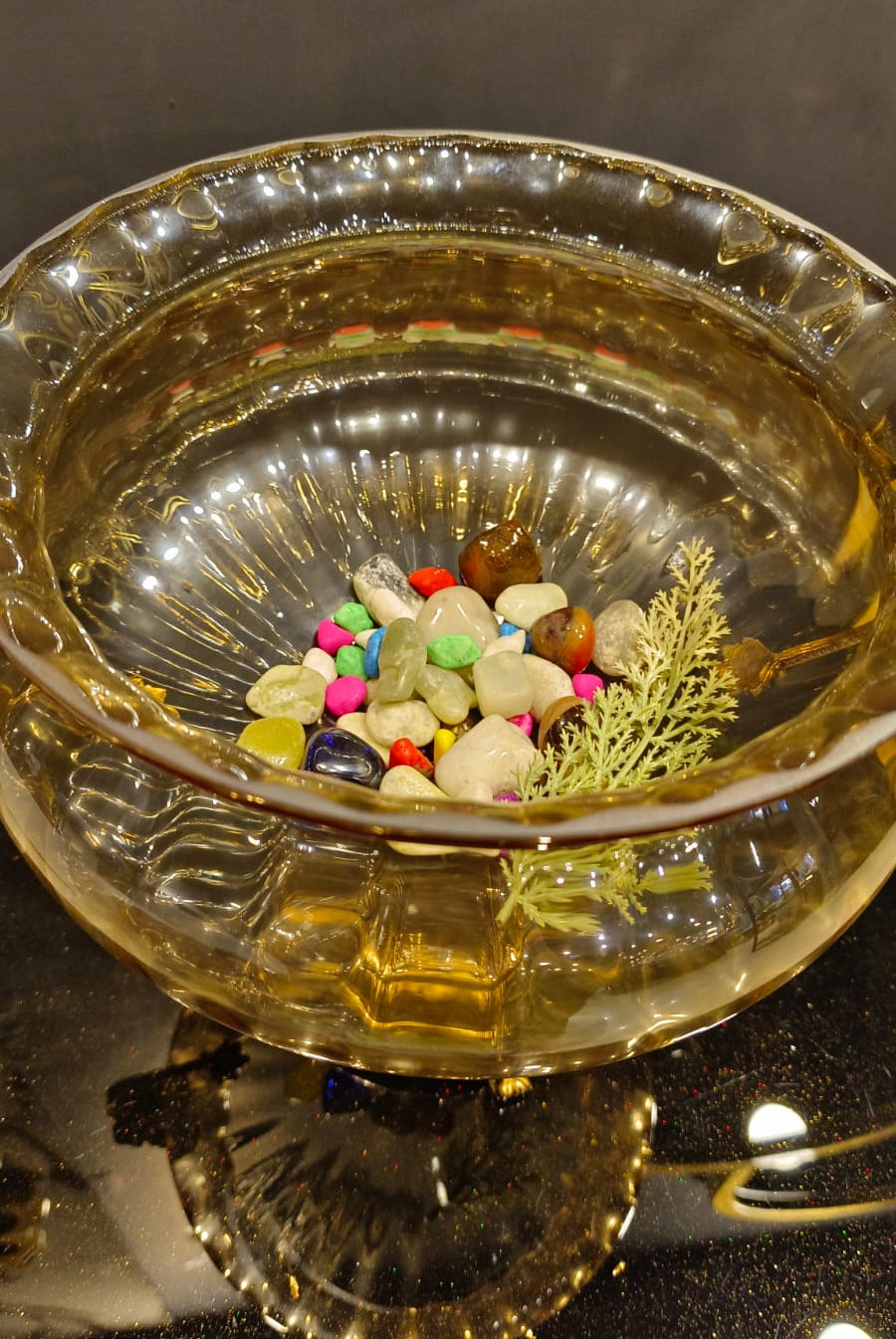 Golden Ornate Centerpiece Bowl detail view