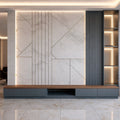Grey Panel with Marble Accent and Console by Z Galleria