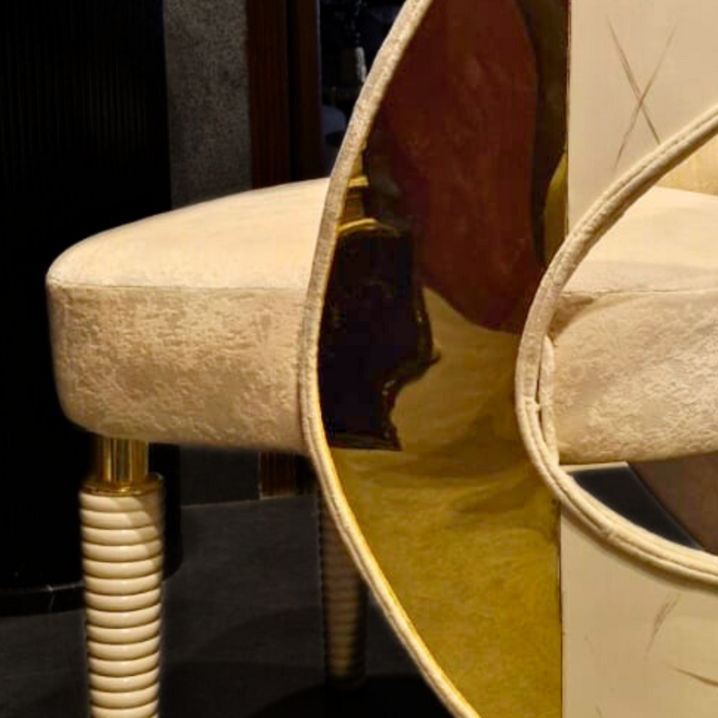 Contemporary modern dining chair styled in a dining room