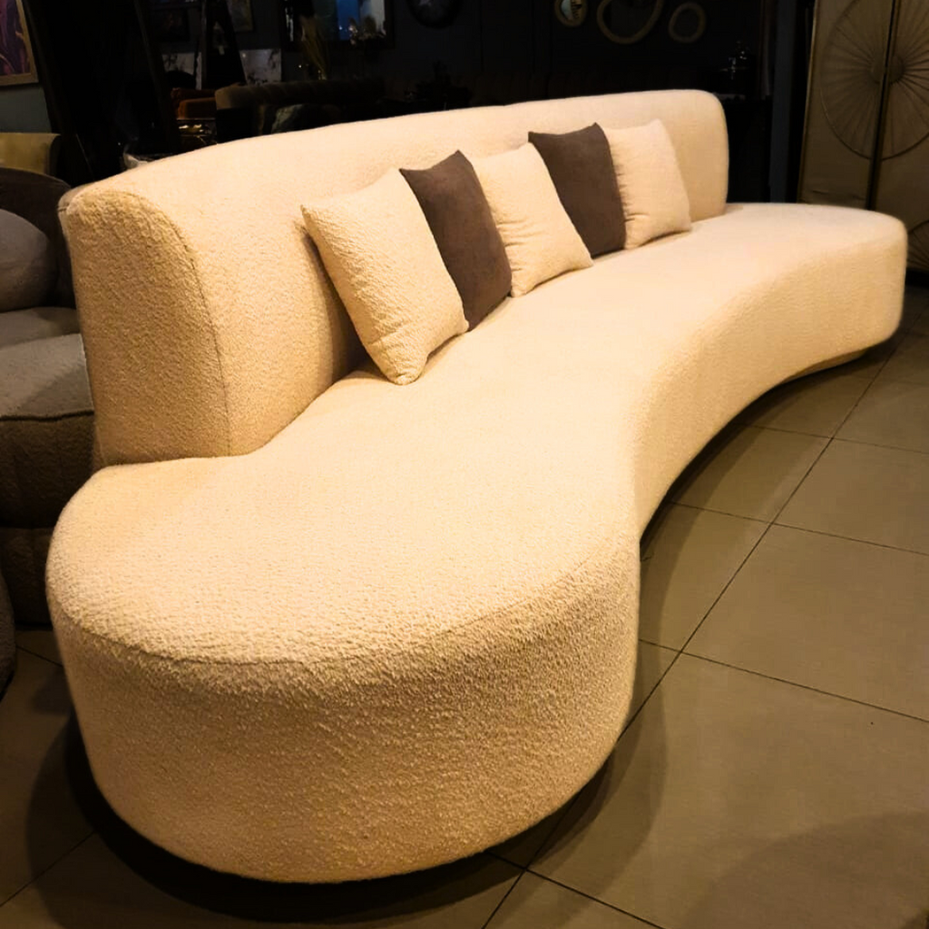 Cloud boucle 6-seater sofa side profile