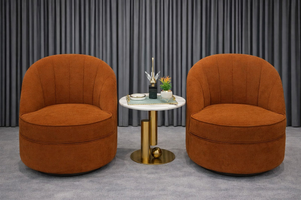 Rust-Orange Lounge Chair by Z Galleria