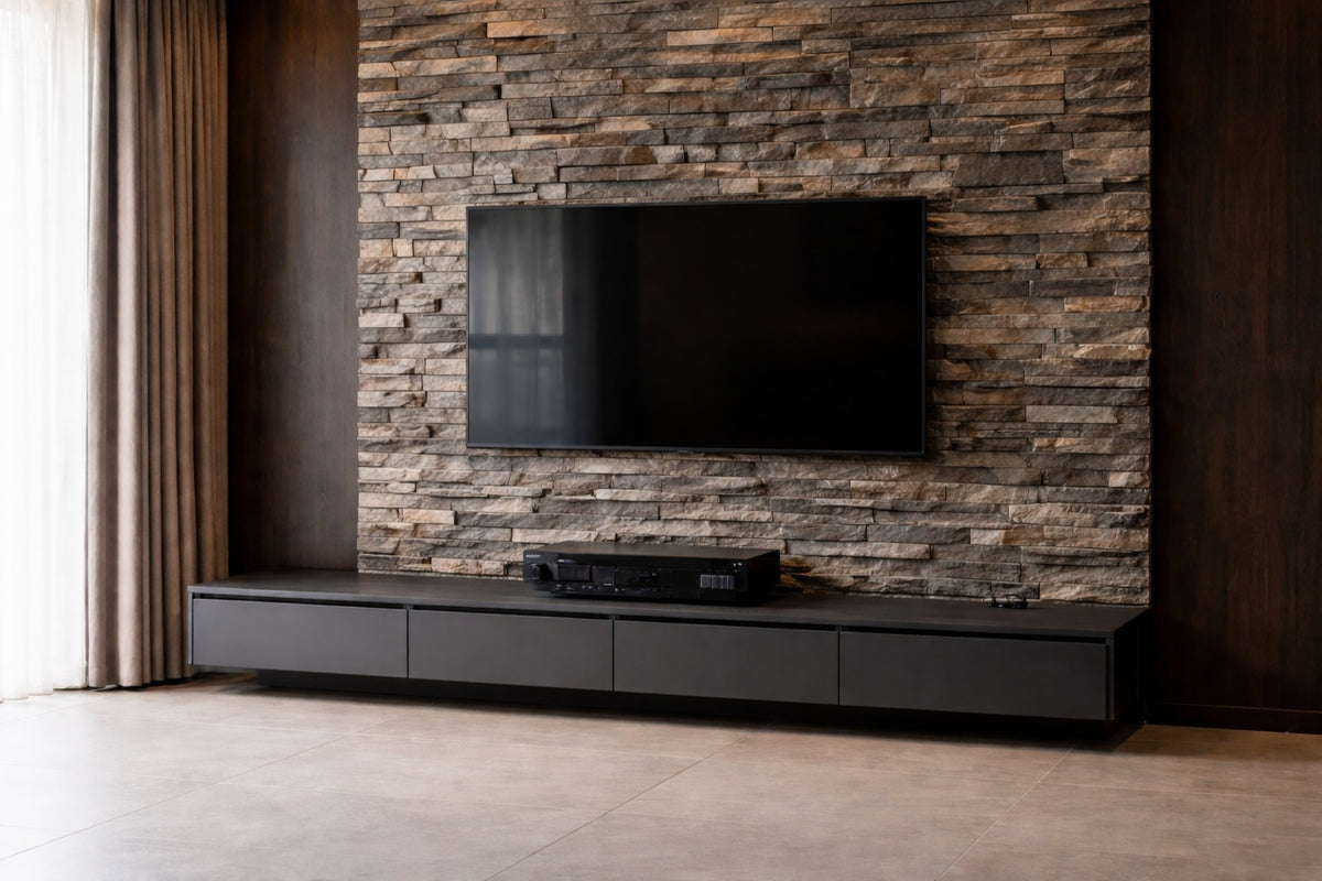 Modern Stone Accent Wall with Console by Z Galleria