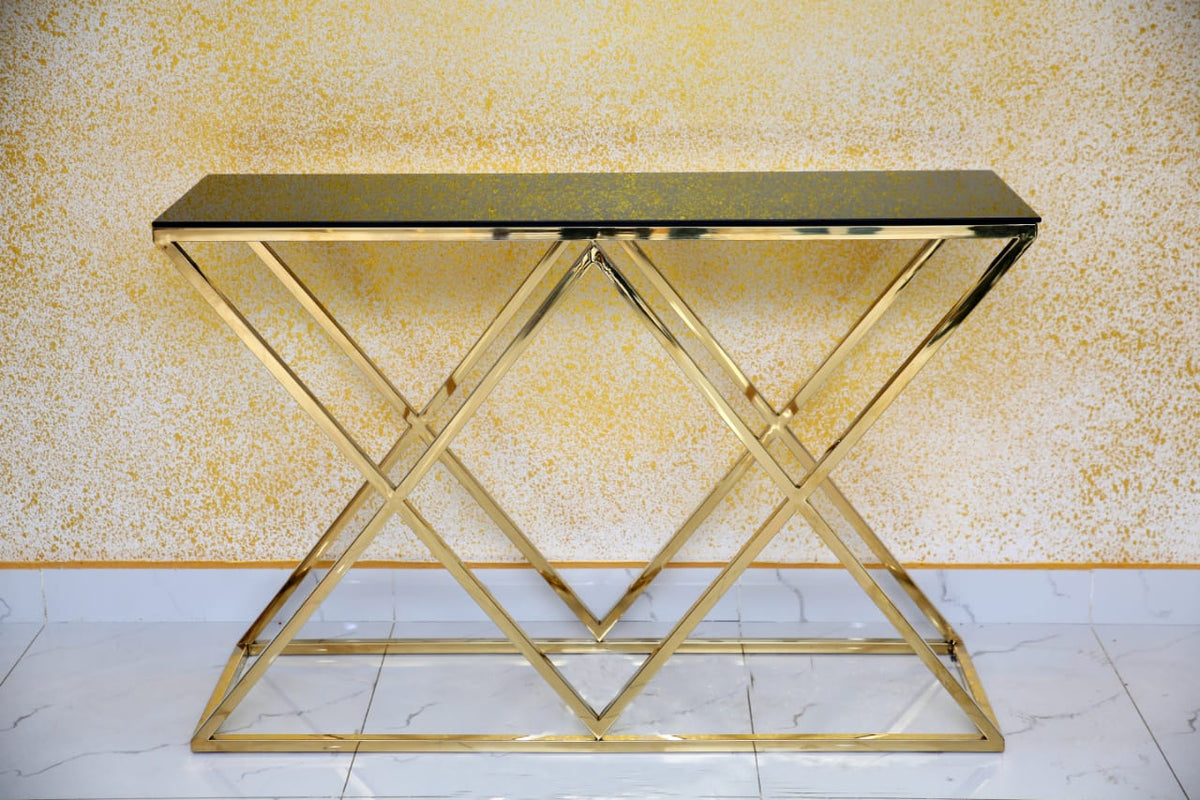 Diamond-Base Gold Console Table — alternate product view 4