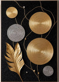 Golden Orbits in Black Canvas by Z Galleria