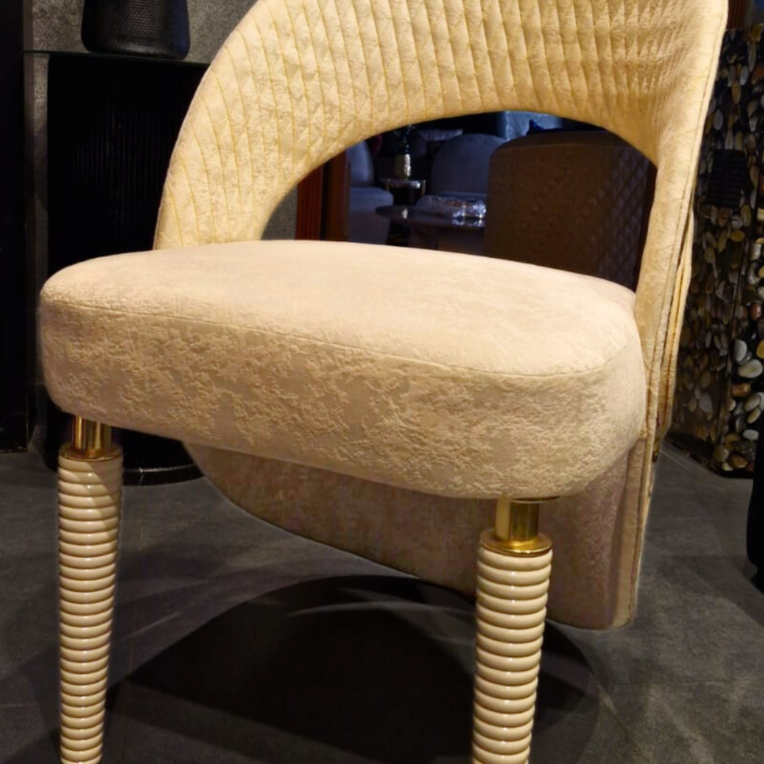 Contemporary modern dining chair detail view
