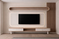 Elegant Wood & White Wall Panel with Console by Z Galleria