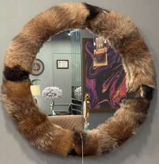 Round Fur Mirror - Zeegalleria