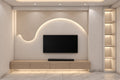 Curved Wall Panel Unit with Console by Z Galleria