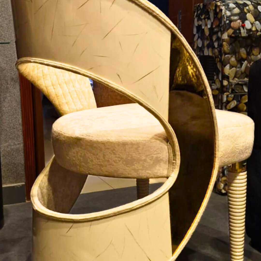 Contemporary modern dining chair side profile