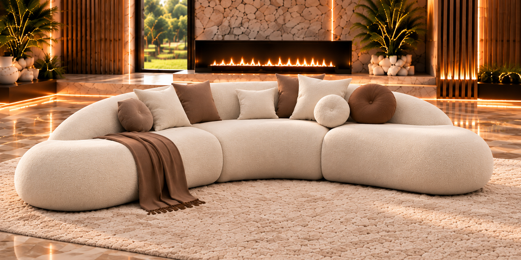 Cove Wave 6-Seater Sofa curved designer seating by Z Galleria Lahore