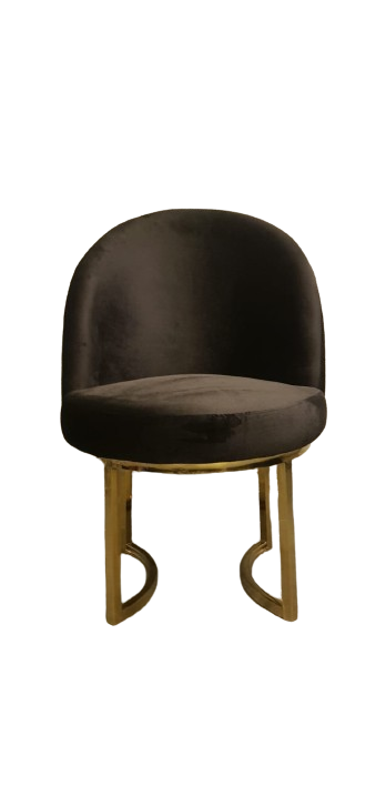 Modern upholstered dining chair styled in a dining room