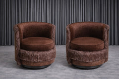 Plush Rustic Swivel Chairs
