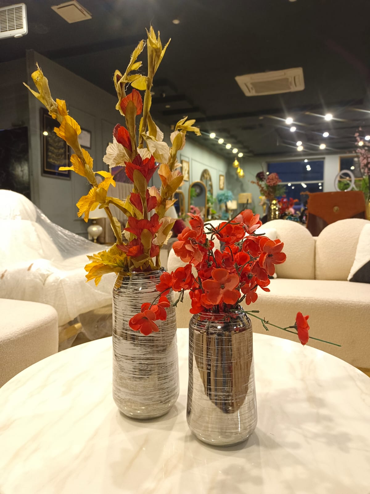 Ceramic vase pair side profile