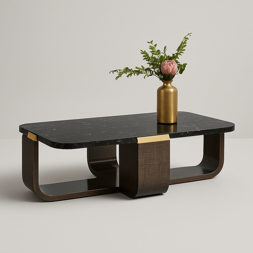 Luxury Black & Gold Accent Table by Z Galleria