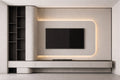 Modern Recessed Media Wall with Console by Z Galleria