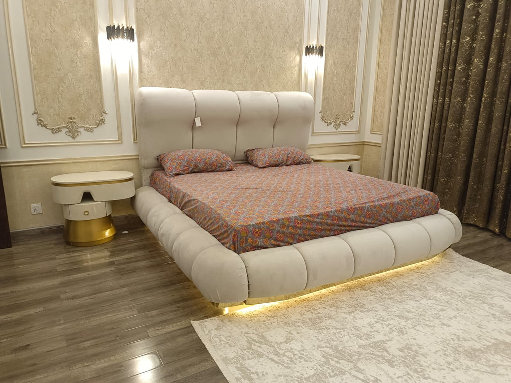 Luxe cloud bed headboard detail