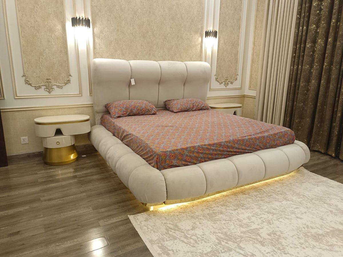 Luxe cloud bed headboard detail