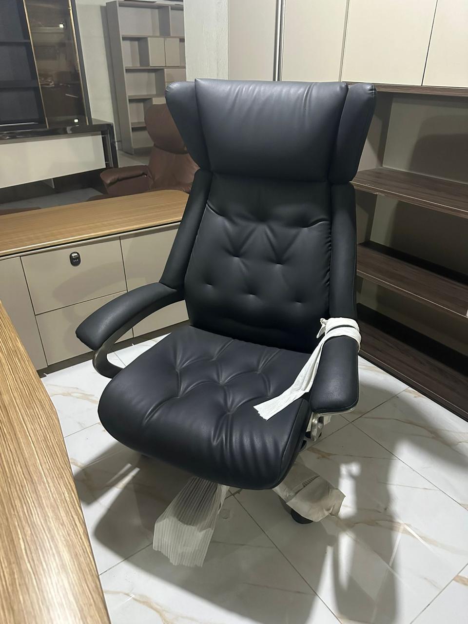Executive Black Leather Comfort Chair by Z Galleria